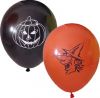 6 Ballons Noir / Orange Sorcière et Citrouille